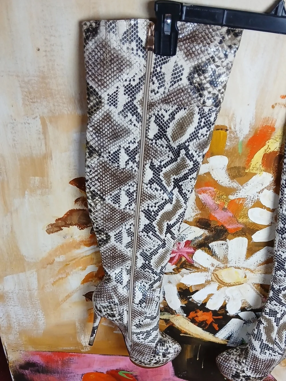 Luichiny Python Snake Print Thigh High Over The Knee Boots Size 89